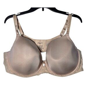 Torrid Sexy T-Shirt Balconette Bra Size 48C Underwire Nude Beige Tan Lace Bow